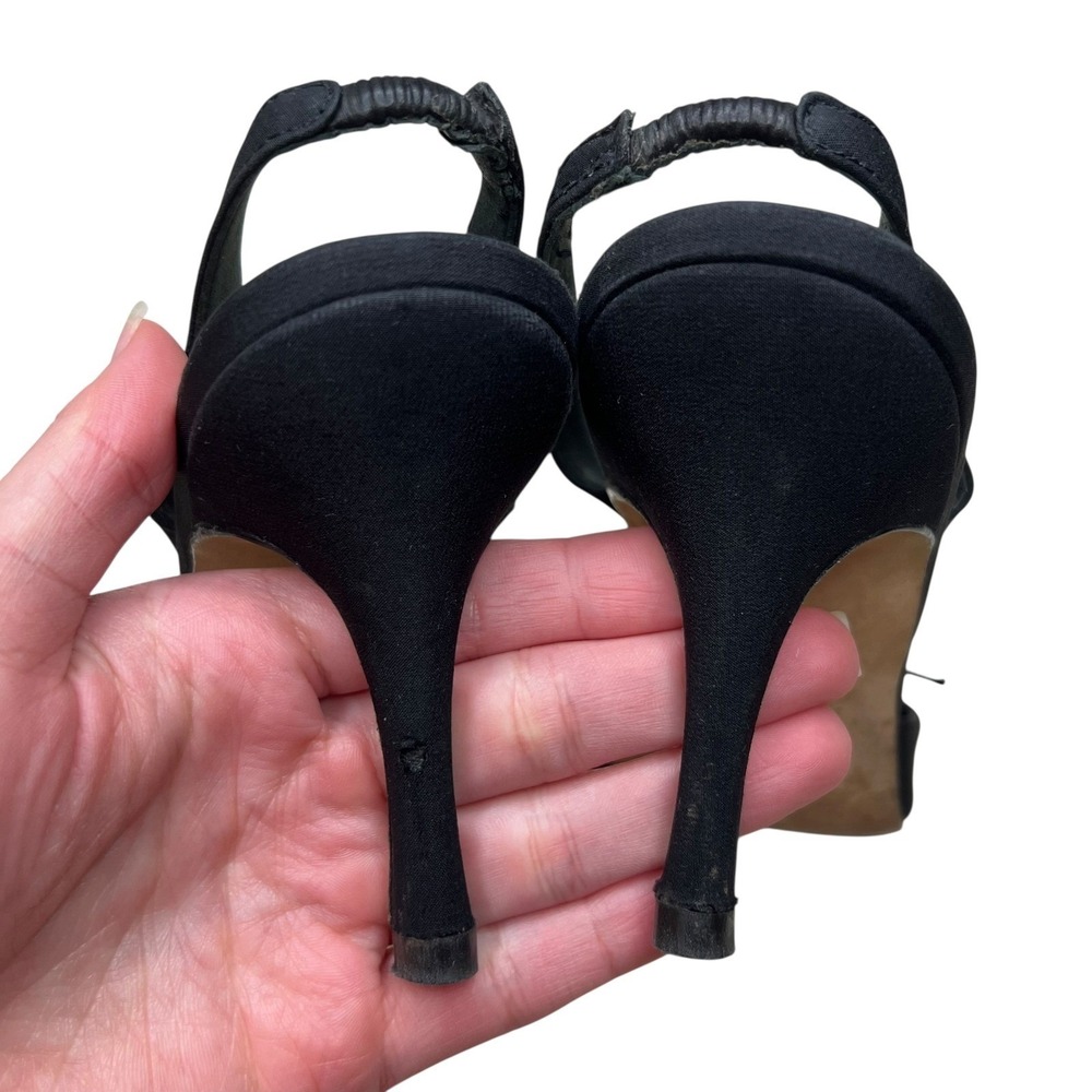 Vintage Manolo Blahnik Black Pointed Toe Slingback Pumps - Picture 8 of 11